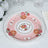 25 Pack Dusty Rose Round Paper Dinner Plates with Rose Flowers Print