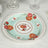 25 Pack Turquoise Round Paper Dinner Plates with Rose Flowers Print