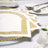 25 Pack White Linen-Feel Cocktail Napkins with Gold Greek Key Print