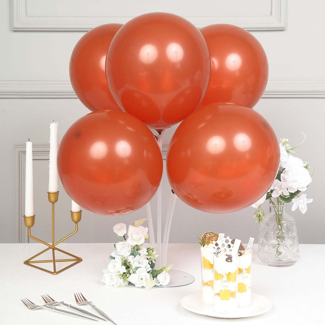 25 Pack Matte Pastel Terracotta (Rust) Helium/Air Latex Party Balloons 12inch