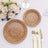 25 Pack Natural Paper Dinner Plates With Woven Rattan Print