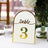 25 Pack White Arch Wedding Table Numbers with Metallic Gold Foil 1-25 Numbers Print
