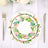7 Inch Rose Peony Flower Wreath Design Dessert Appetizer Plates 25 Pack
