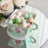 25 Pack Turquoise Mini Teacup and Saucer Gift Boxes with Rose Floral Print