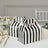 6 Inch X 3.5 Inch X 7 Inch Black And White Striped Tote Gable Box Bags 25 Pack