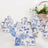 25 Pack White Blue Mini Teapot Gift Boxes with Chinoiserie Floral Print, Party Favor Boxes