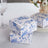 25 Pack White Blue Chinoiserie Floral Print Paper Gift Boxes, Cardstock Candy Favor Box