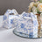 25 Pack White Blue Party Favor Gift Tote Gable Boxes with Chinoiserie Floral Print, Candy