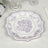 25-Pack Paper Dessert Plates 8inch White with Lavender Lilac Damask Floral Print Scallop Rim