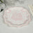 25-Pack Paper Dessert Plates 8inch White with Pink Damask Floral Print & Scallop Rim
