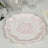 25-Pack Paper Dinner Plates 10" White Pink Damask Floral Pattern