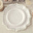 25 Pack White And Silver Scallop Rim Disposable Paper Plates 10 Inch 300 GSM