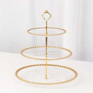 3-Tier Plastic Round Cupcake Tower Stand 14" Clear