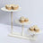 3-Tier Whitewash Wooden Cake Stand With Round Beaded Rim Trays