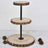 Natural Wood Rustic 3 Tier 19 Inch Tower Cheese and Cupcake Slice Stand