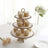 3-Tier Natural Wooden Cupcake Dessert Display Stand with Floral Edge, Rustic Round Cake Stand Table 