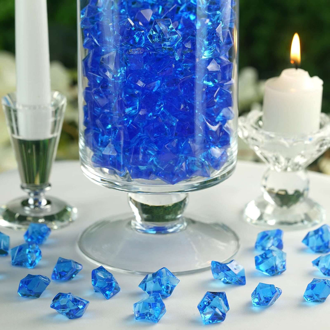 300 Pack | Ocean Large Acrylic Ice Bead Vase Fillers, DIY Craft Crystals