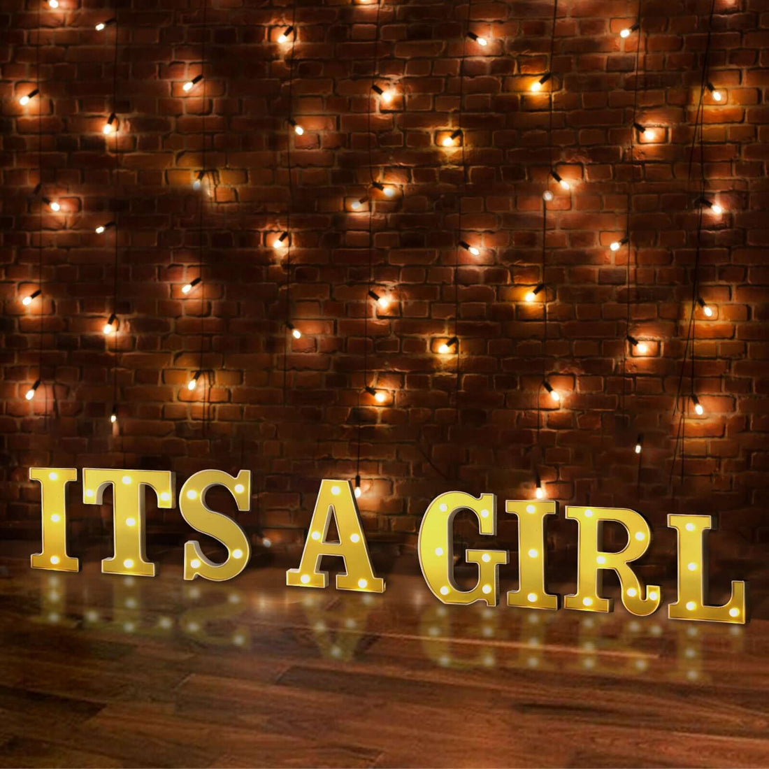 6 Gold 3D Marquee Letters - Warm White 3 LED Light Up Letters - I