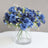 4 Bushes Navy Blue Real Touch Artificial Silk Rose Bridal Bouquet, Faux Flowers