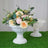 4 Pack | 11 inch Tall | Off White PVC | Crafted All Weather Roman Inspired | Pedestal Column Flower Plant Stand Pot
