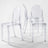 4 Pack Stackable Clear Acrylic Ghost Banquet Chairs with Oval Back, Fully Assembled Armless