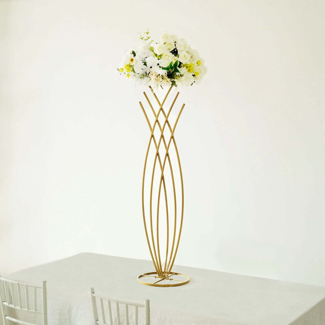 4 Feet Mermaid Tail Gold Metal Flower Table Centerpiece