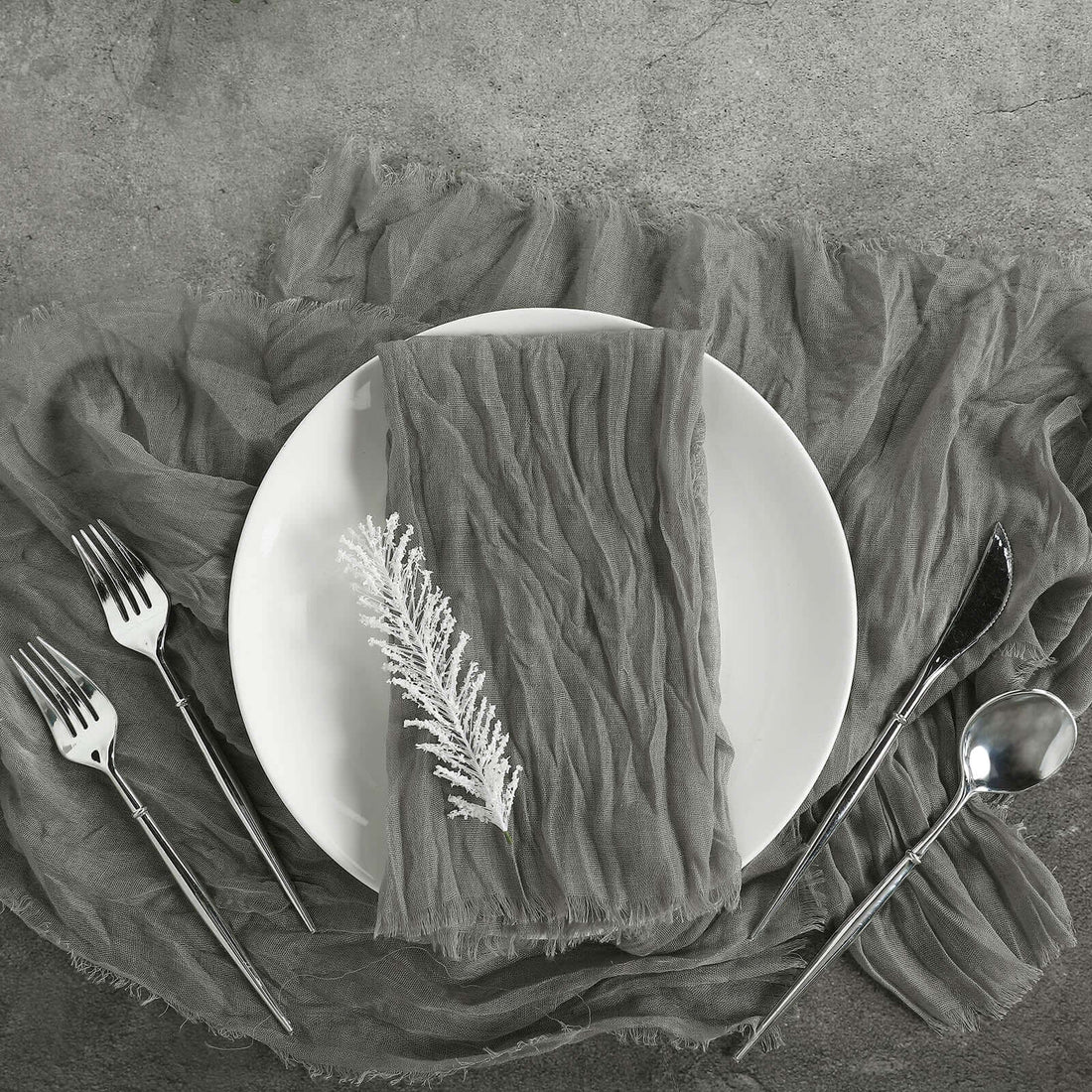 5 Pack Gray Cheesecloth Dinner Napkins Gauze 24 Inch x 19 Inch