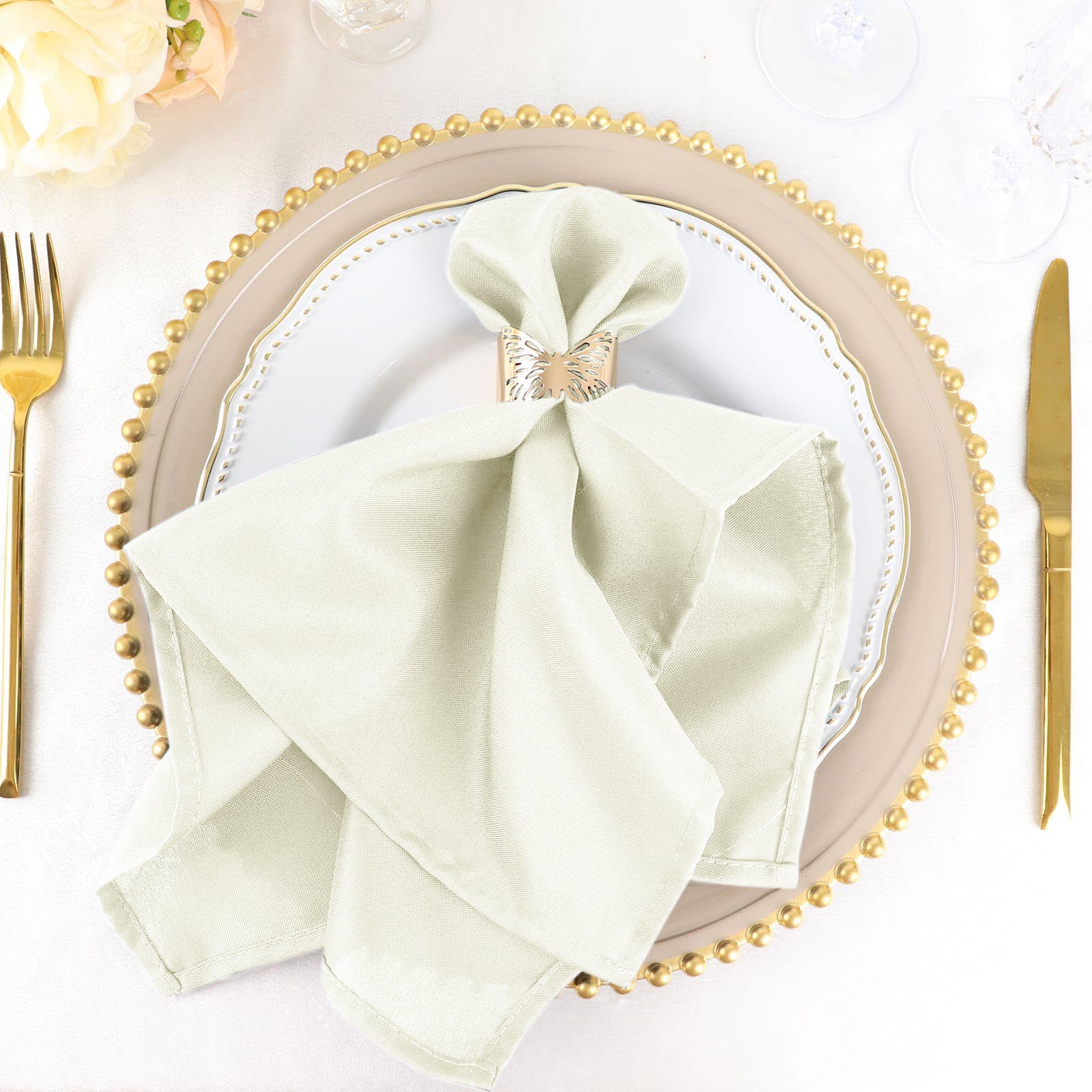 5 Pack Olive Green Seamless Cloth Dinner Napkins, Wrinkle Resistant Linen  17X17