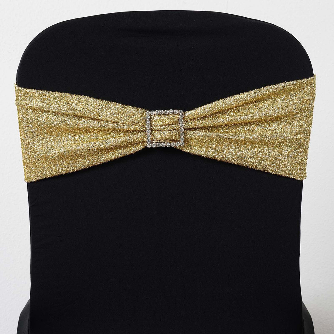 5 Pack Shimmer Tinsel Spandex Champagne Metallic Chair Sashes