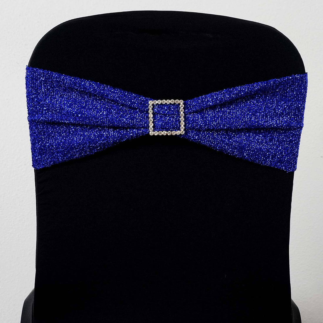 5 Pack Shimmer Tinsel Spandex Royal Blue Metallic Chair Sashes