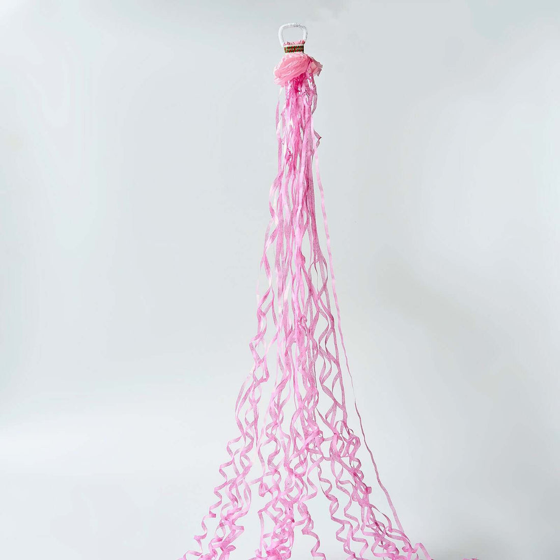 5 Pack Handheld Pink Paper Confetti Popper Streamers