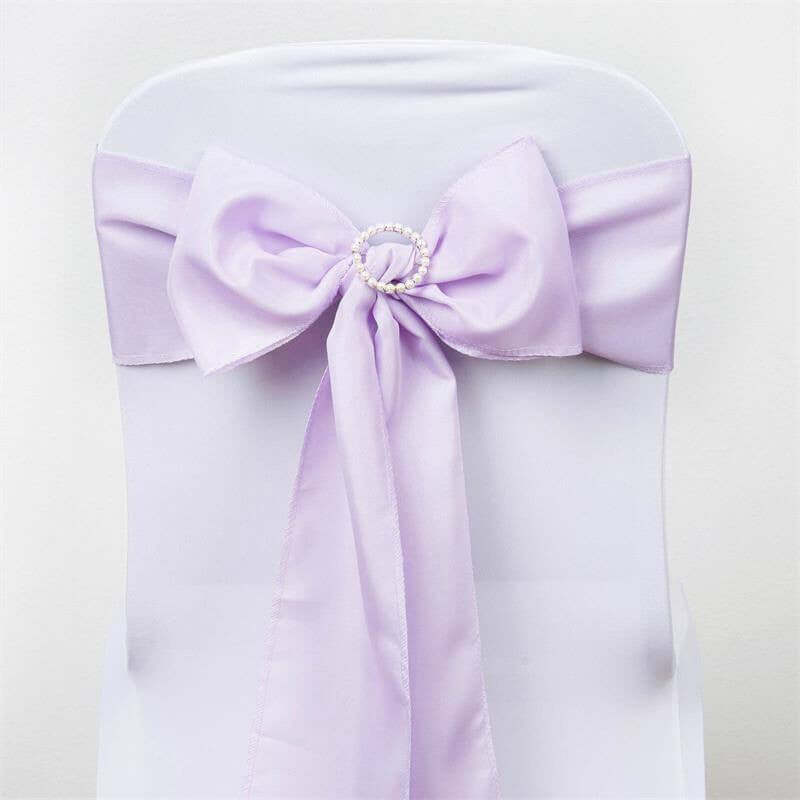 5 PCS | 6" x 108" Lavender Polyester Chair Sash #whtbkgd