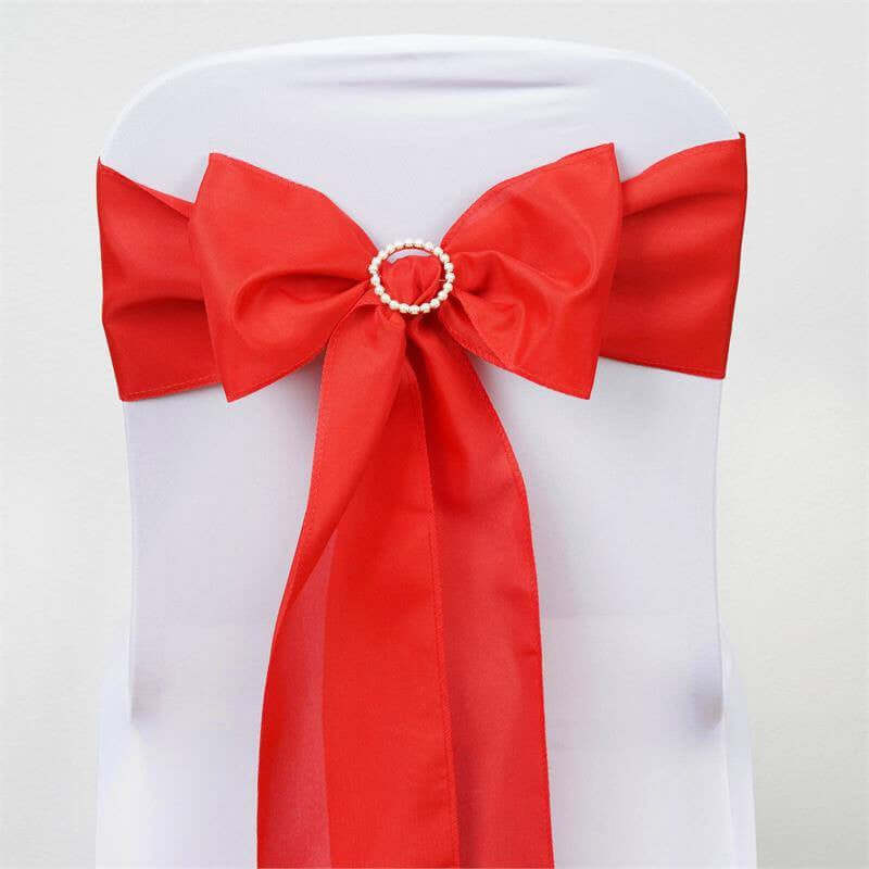 5 PCS | 6" x 108" Red Polyester Chair Sash#whtbkgd