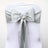 5 PCS | 6" x 108" Silver Polyester Chair Sash#whtbkgd