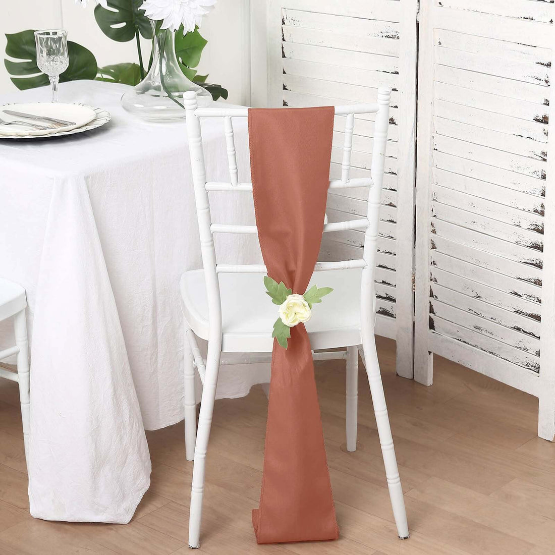 5 Pack Terracotta (Rust) Polyester Chair Sashes