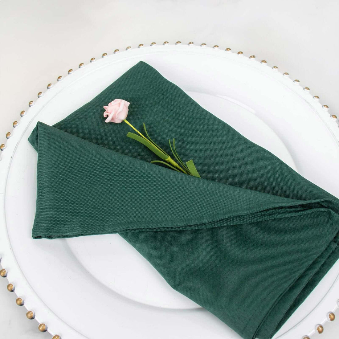 5 Pack | Hunter Emerald Green 200 GSM Premium Polyester Dinner Napkins
