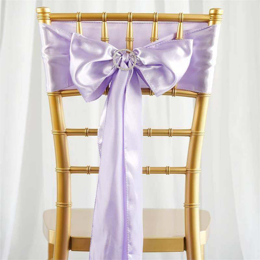 5 Pack | Lavender Lilac Satin Chair Sashes | 6inch x 106inch