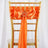 5 pack - 6"x106" Orange Satin Chair Sashes