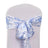 5 Pack White Blue Satin Chair Sashes in French Toile Floral Pattern