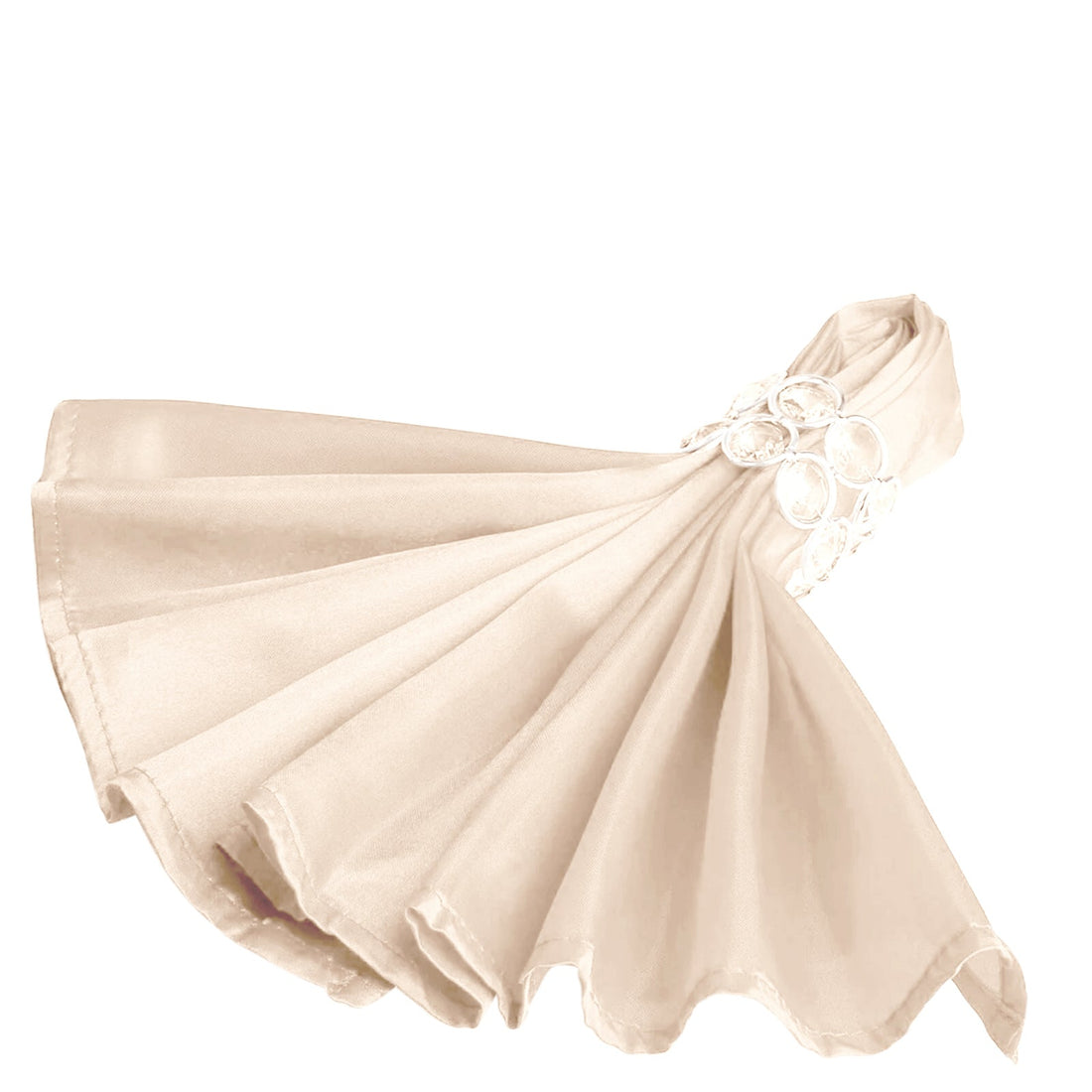 5 Pack Satin Napkins 20"x20" Beige - Soft Reusable Cloth Napkins