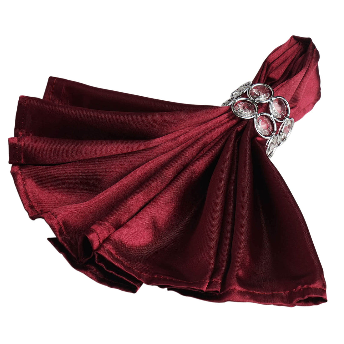 5 Pack Satin Napkins 20"x20" Burgundy - Soft Reusable Cloth Napkins