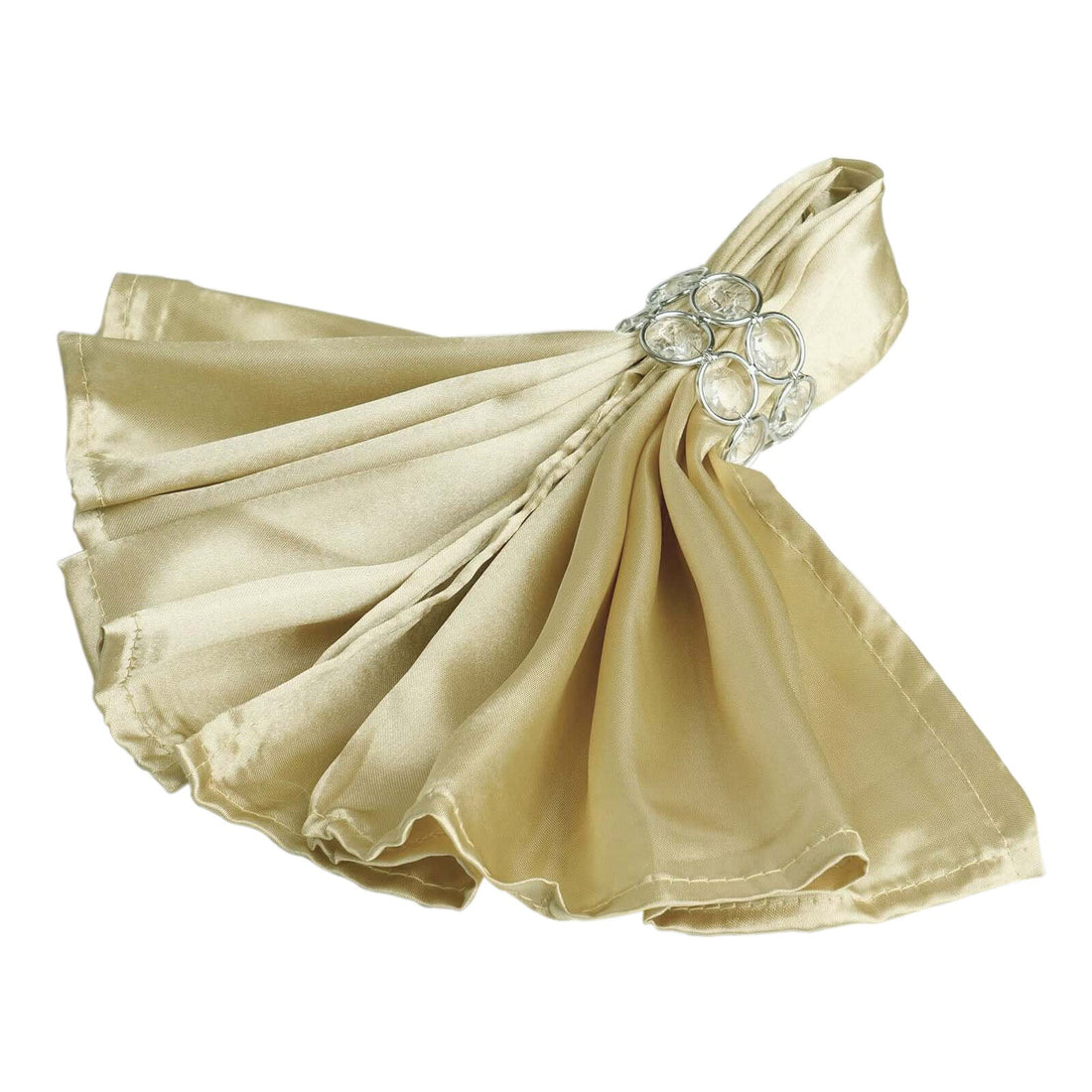5 Pack Satin Napkins 20"x20" Champagne - Soft Reusable Cloth Napkins