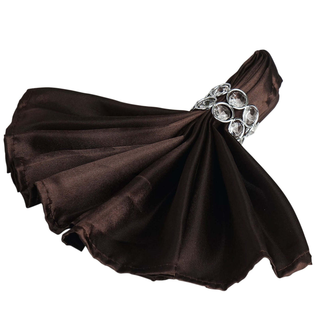 5 Pack Satin Napkins 20"x20" Chocolate - Soft Reusable Cloth Napkins