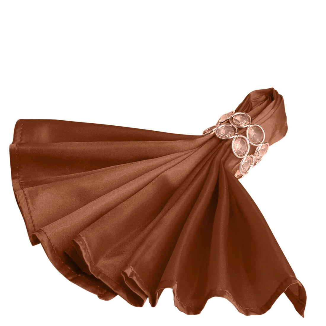 5 Pack Satin Napkins 20"x20" Cinnamon Brown - Soft Reusable Cloth Napkins