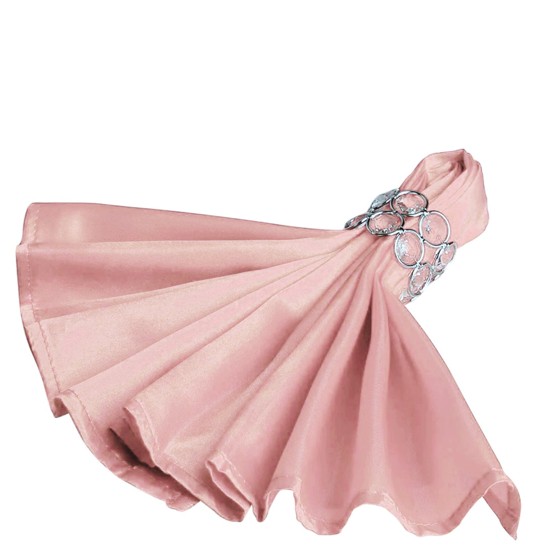 5 Pack Satin Napkins 20"x20" Dusty Rose - Soft Reusable Cloth Napkins