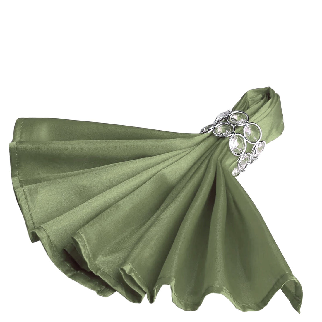 5 Pack Satin Napkins 20"x20" Dusty Sage Green - Soft Reusable Cloth Napkins