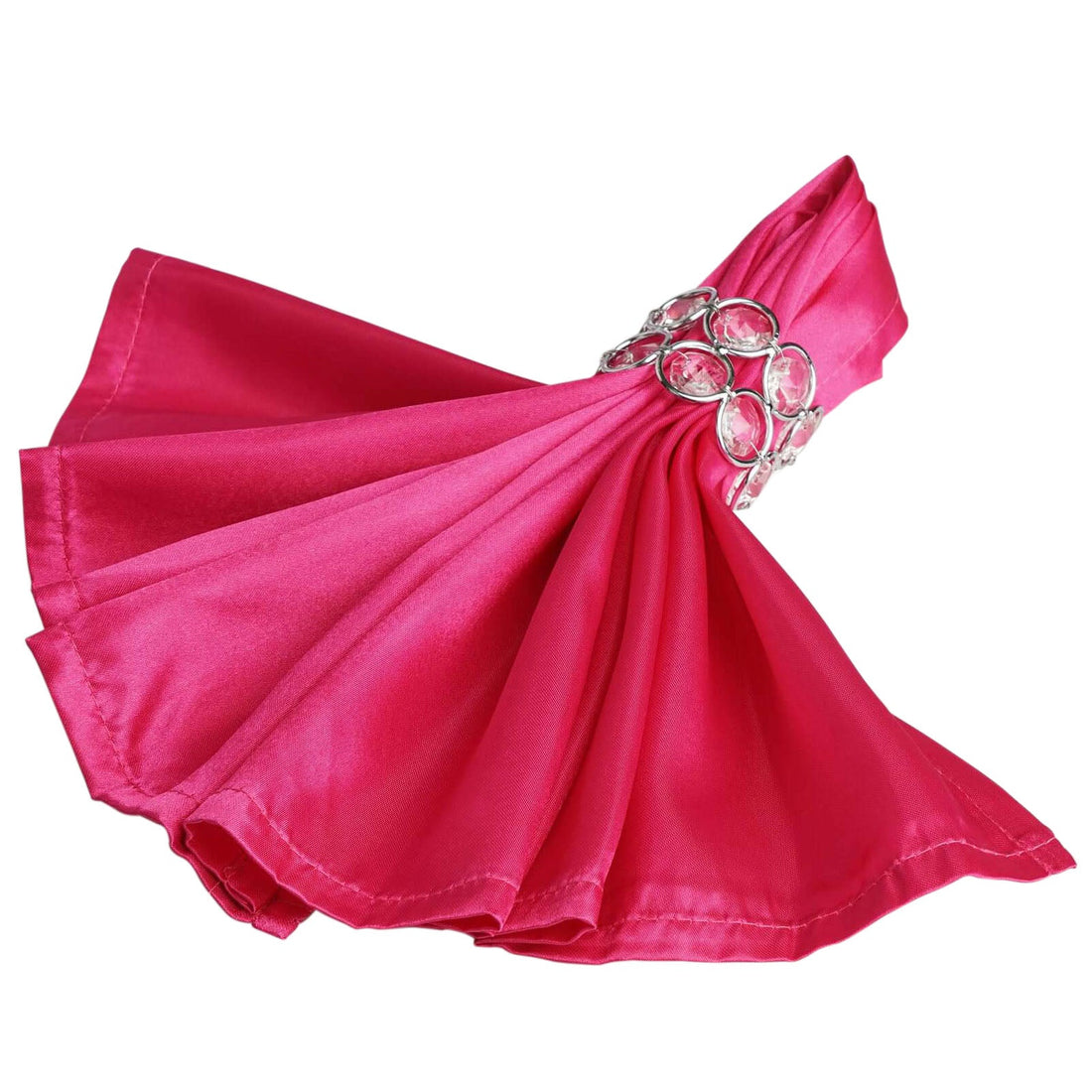 5 Pack Satin Napkins 20"x20" Fuchsia - Soft Reusable Cloth Napkins