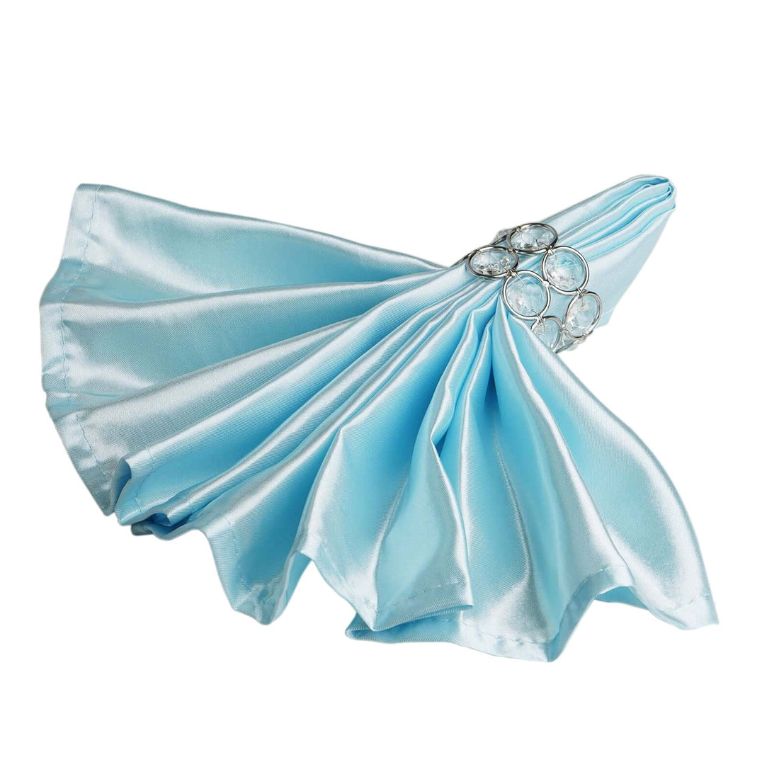 5 Pack Satin Napkins 20"x20" Light Blue - Soft Reusable Cloth Napkins