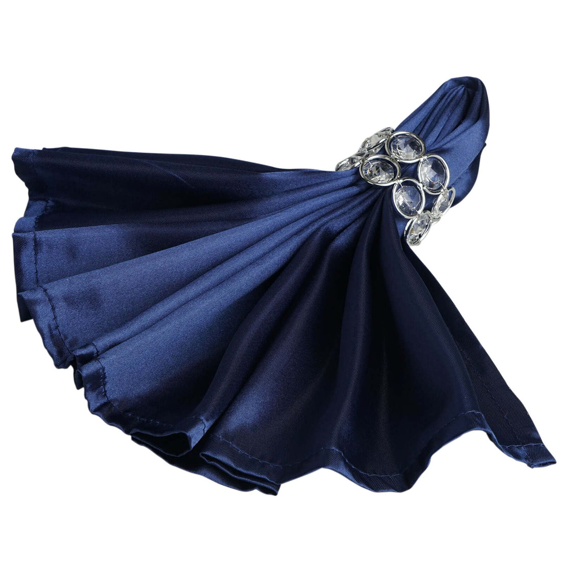 5 Pack Satin Napkins 20"x20" Navy Blue - Soft Reusable Cloth Napkins