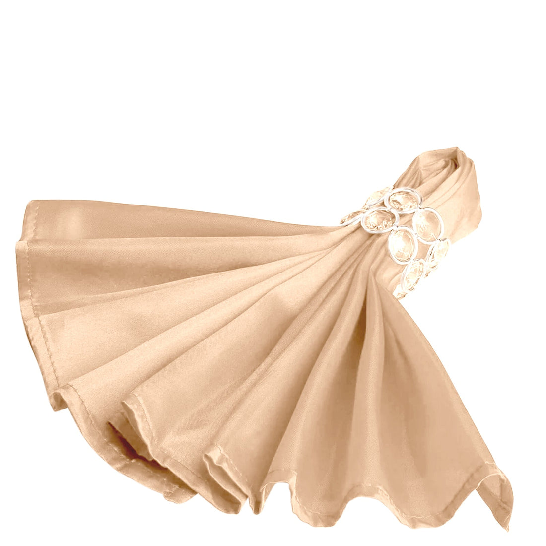 5 Pack Satin Napkins 20"x20" Nude - Soft Reusable Cloth Napkins